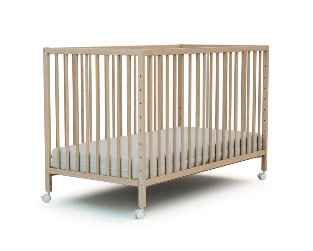 Lit bébé cododo en bois hêtre brut 60 x 120 cm (Webaby) - Image 3