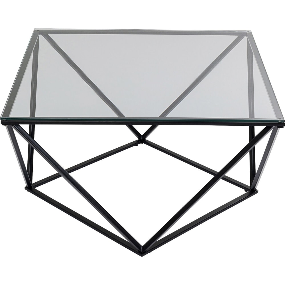 Kare Design Couchtisch aus Glas und Stahl, schwarz, 80x80cm style modern - Glas