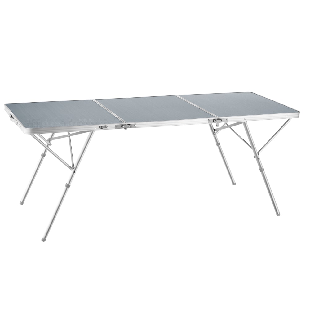 Table de camping pliable argent