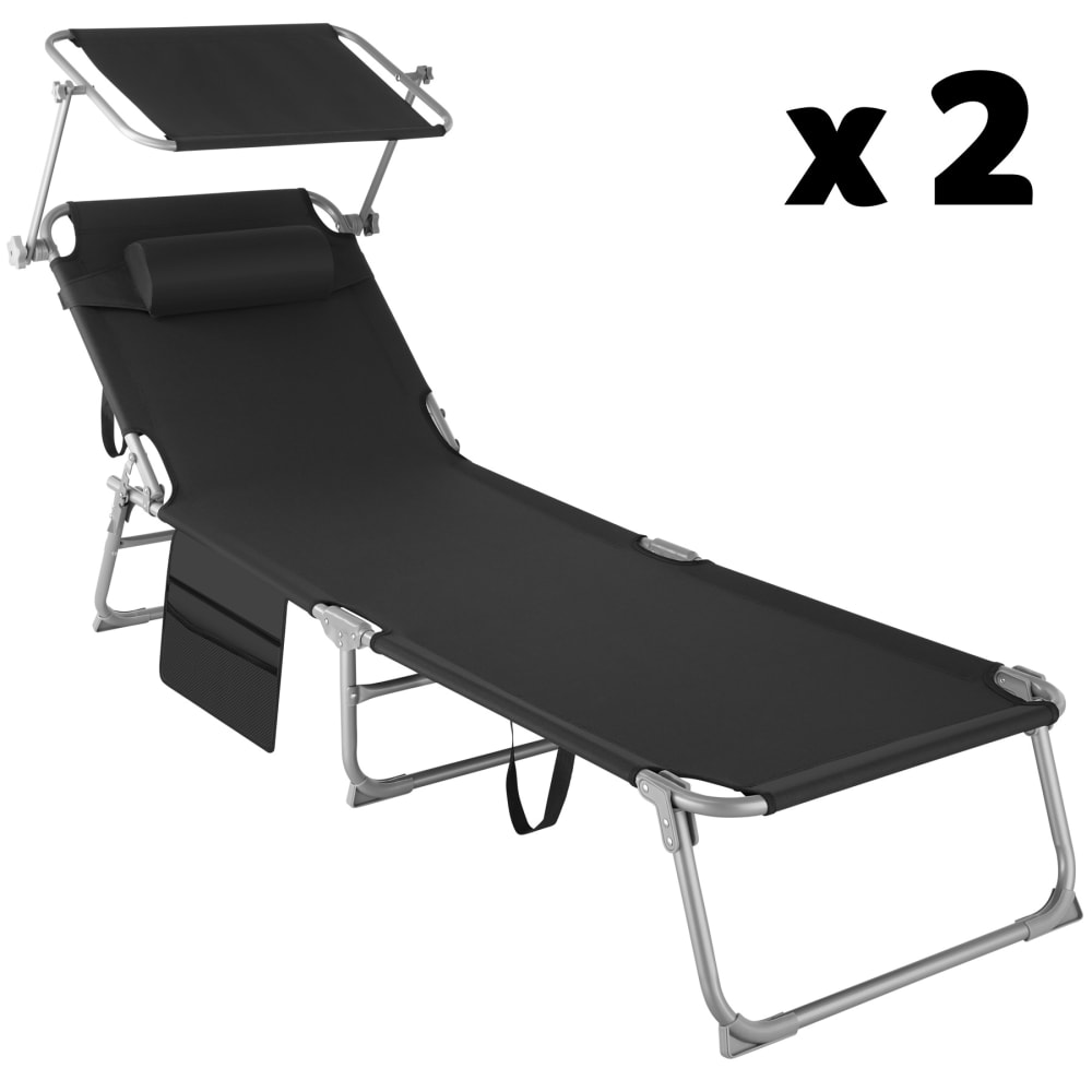 Lot de 2 bains de soleil pliable