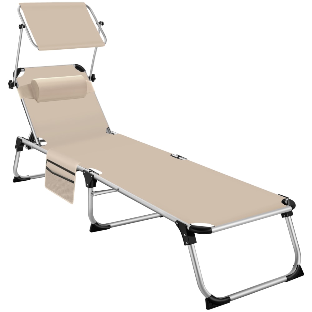 Bain de soleil pliable, avec oreiller