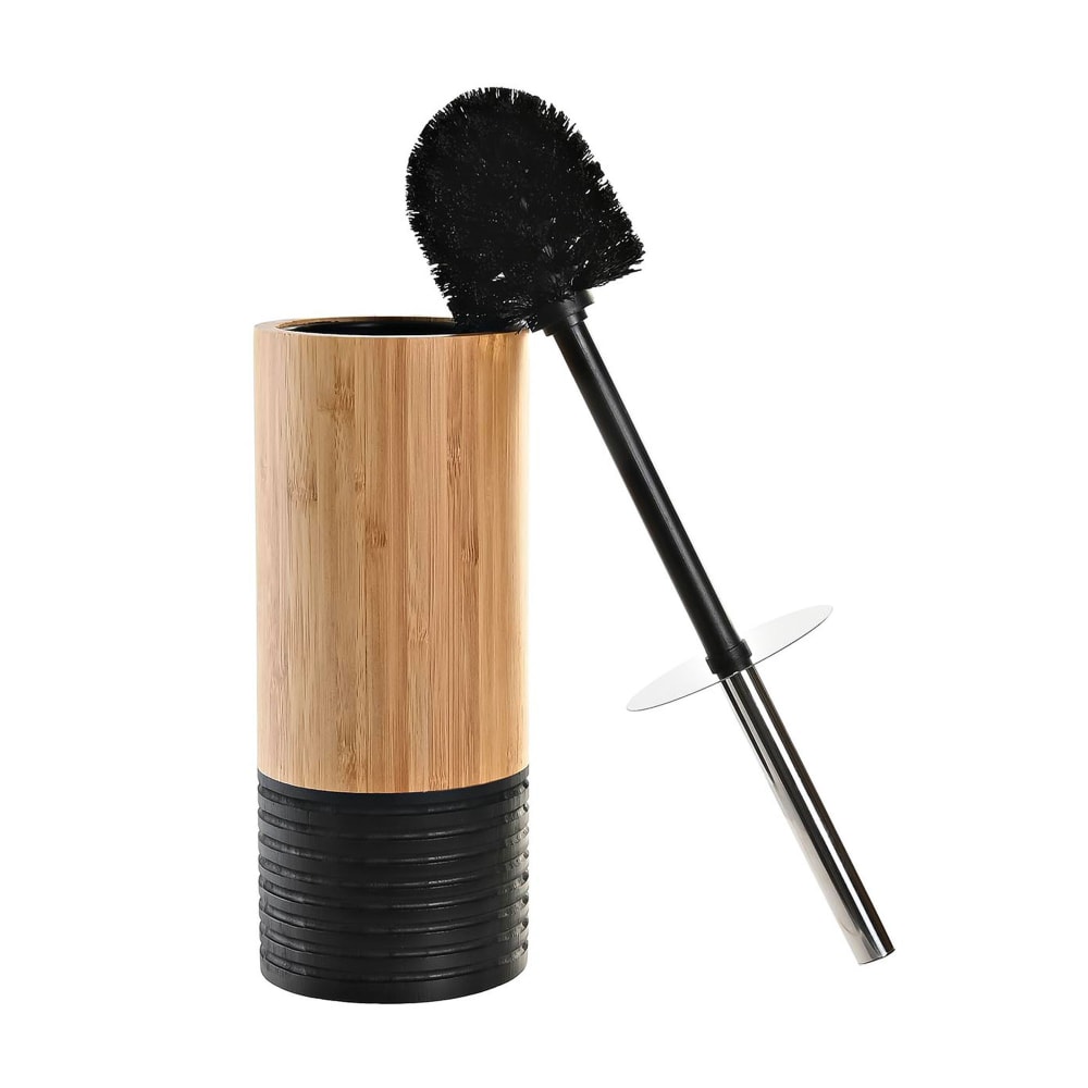 Brosse wc ronde bambou et noir 10x10x36.8cm — vue 4