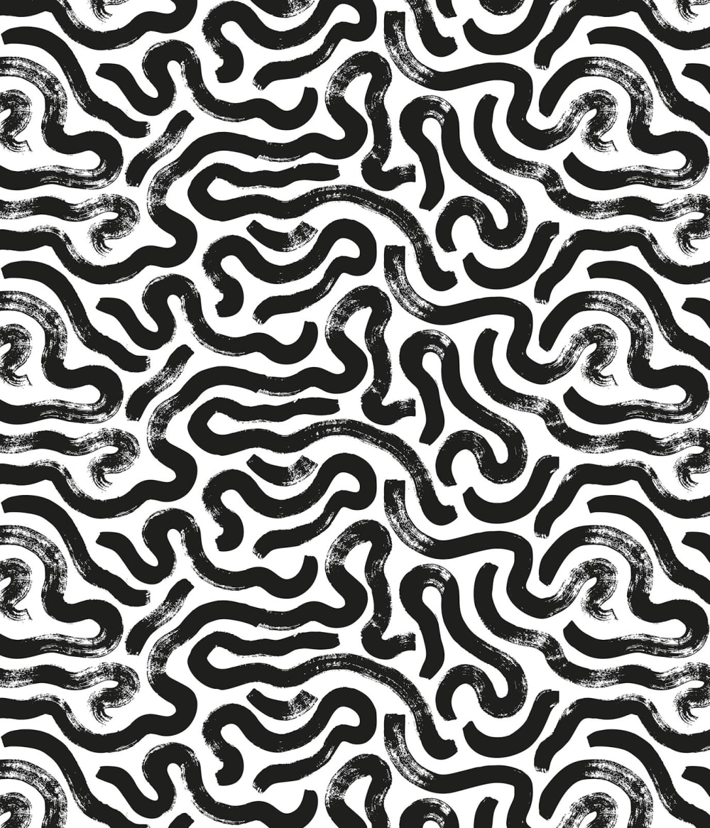 Fond de hotte décorative, virgules noir et blanc 60x70  cm