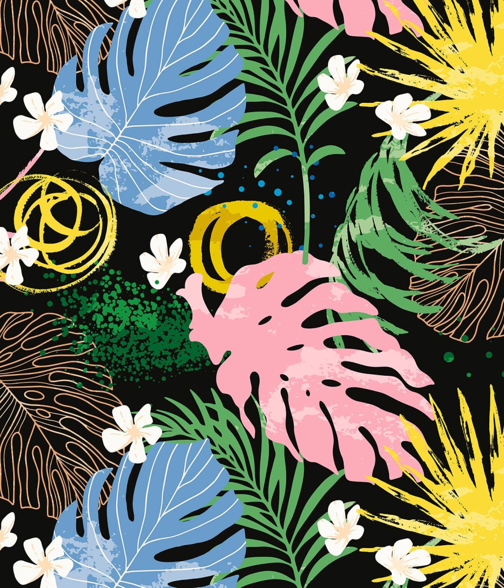 Fond de hotte décorative, monstera en folie multicolore 60x70 cm - Maisons du Monde