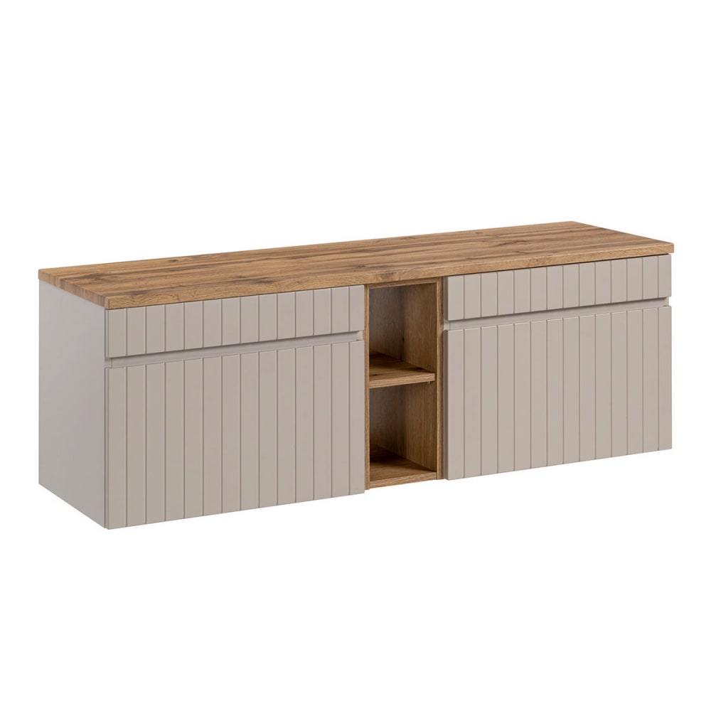 Petits meubles Waschbeckenunterschrank 140cm MDF Kaschmir Beige Spanplatte