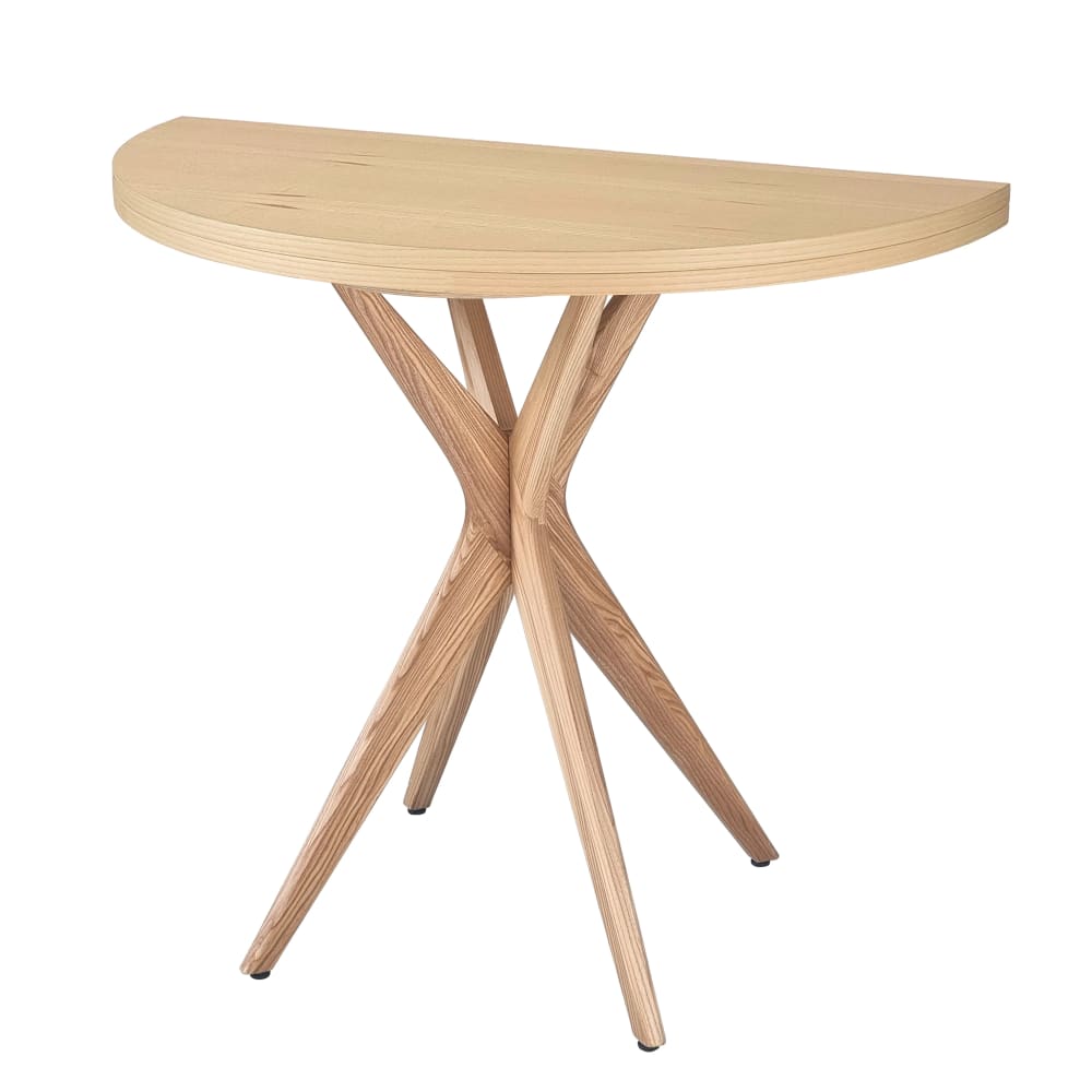 Ragaba Halbrunder Ausziehtisch, Massivesche, eschefurn. MDF, Natur style modern Beige Holz