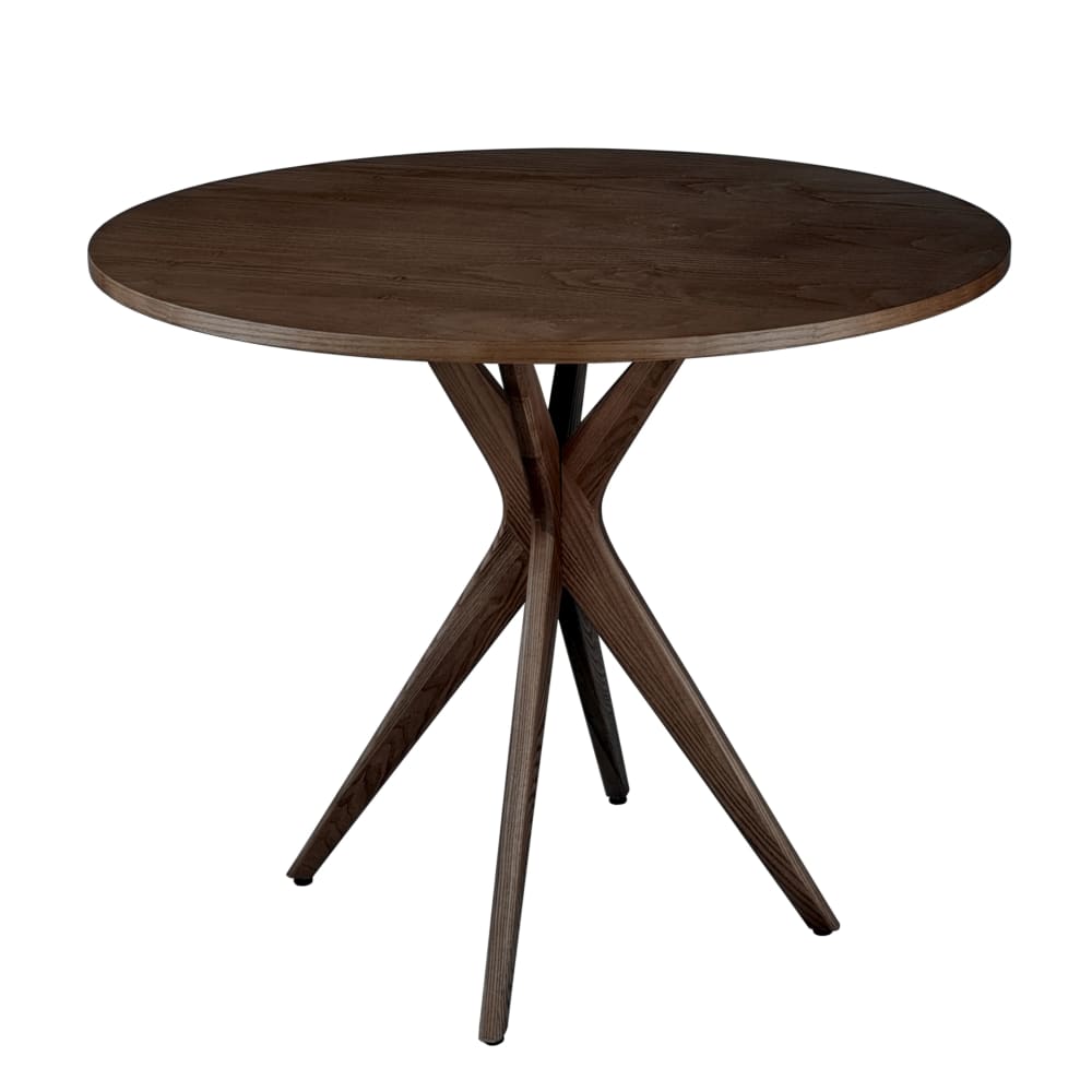 Ragaba Runder Tisch aus Massivesche und eschefurniertem MDF, Nussbaum style modern Braun Holz