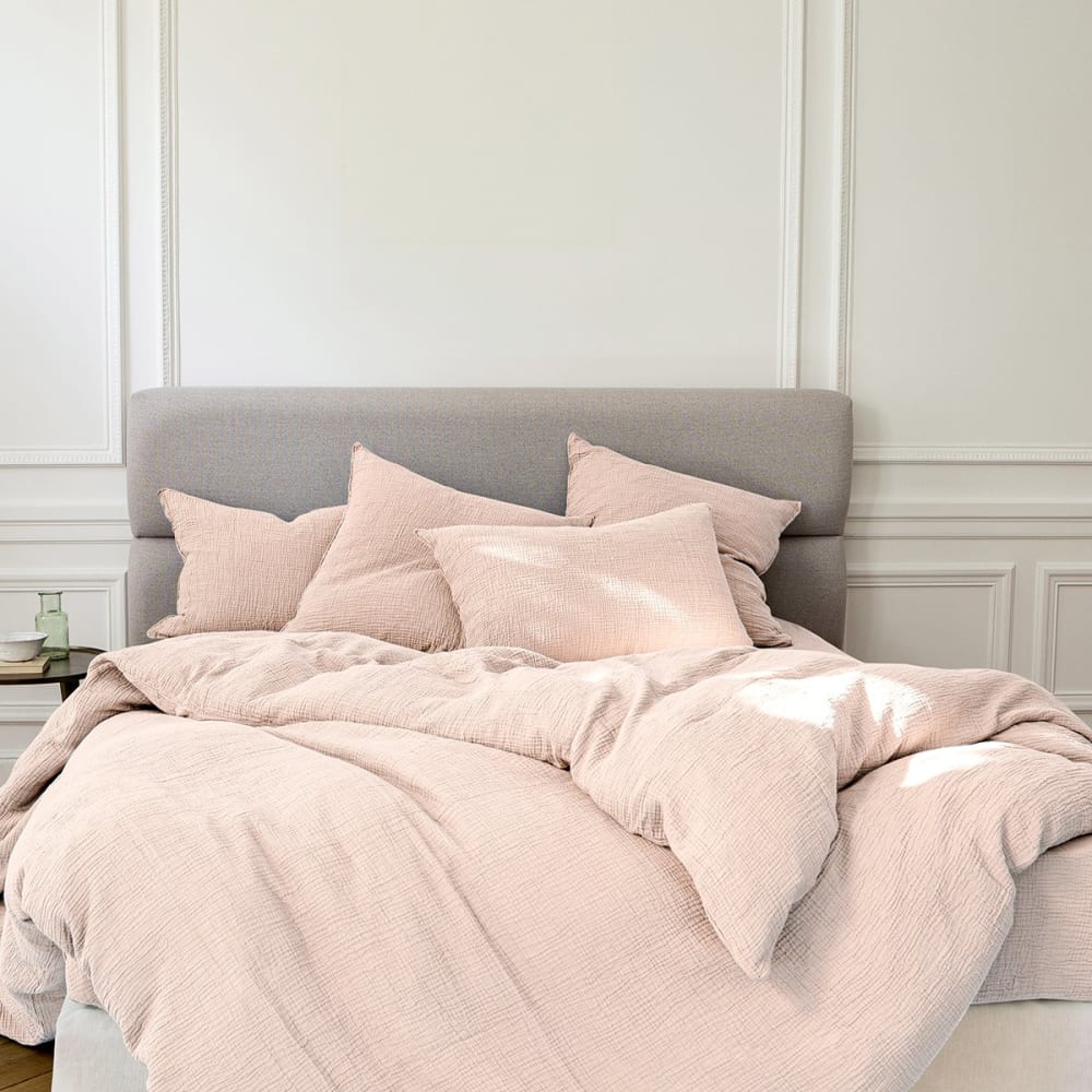 Housse de couette gaze de coton blush 200x200 cm