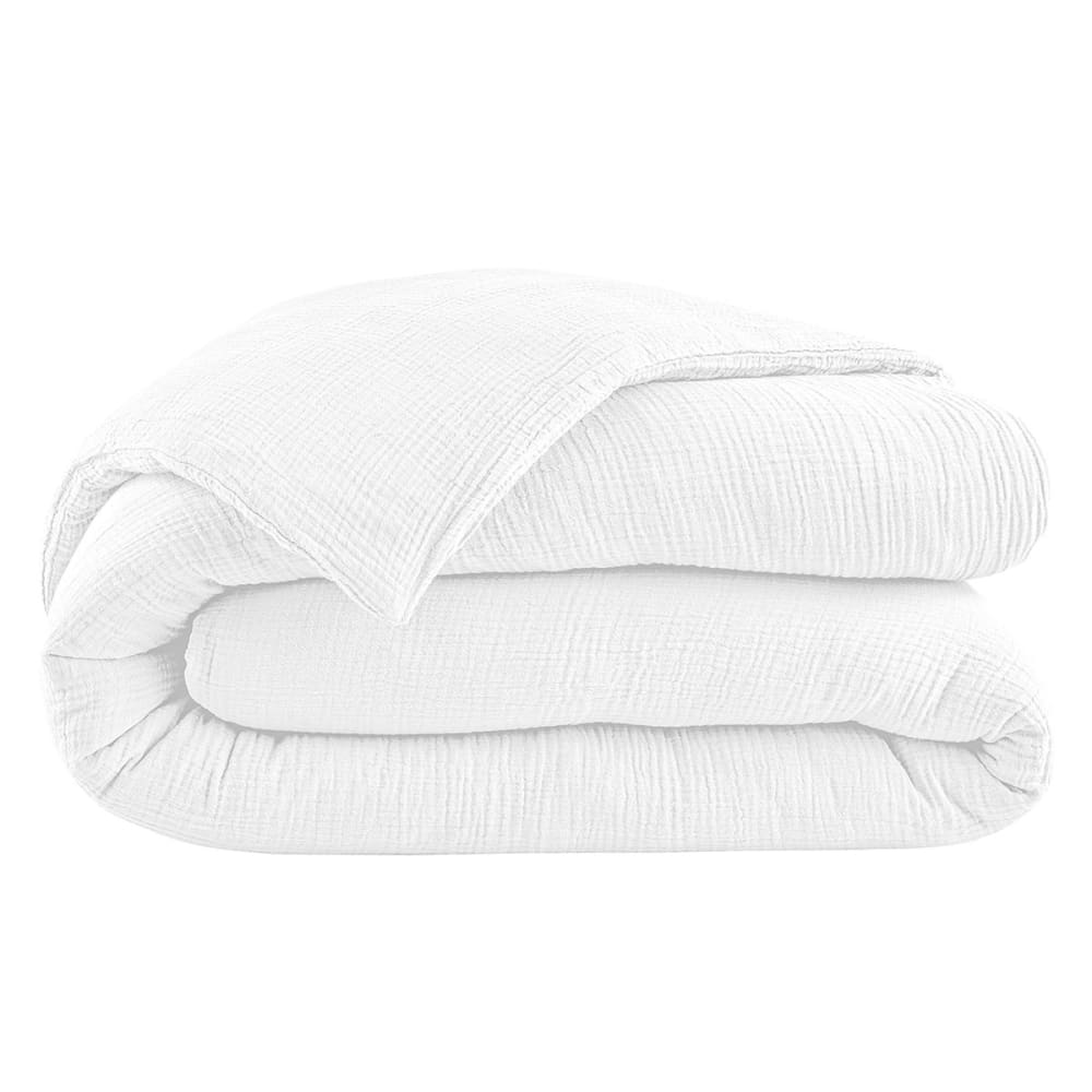 Housse de couette gaze de coton blanc 240x220 cm — vue 3