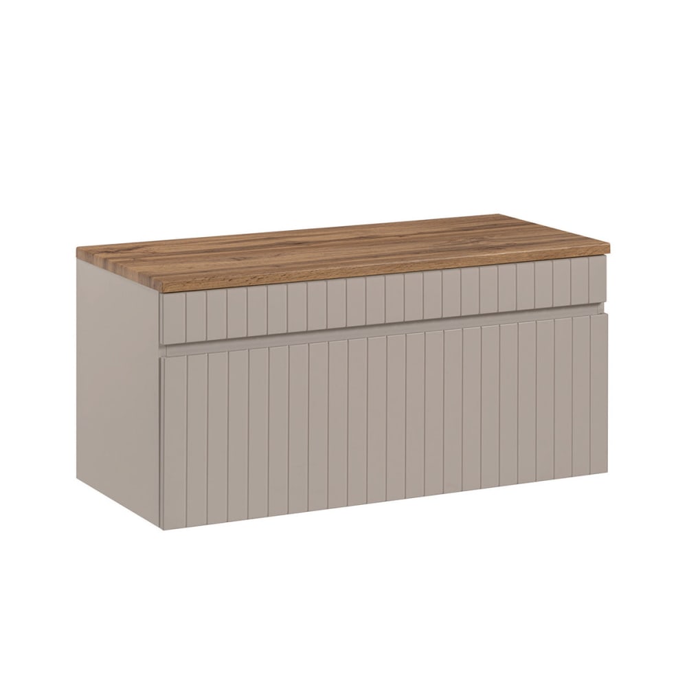 Meuble sous-vasque 100cm plan panneaux mdf et stratifiés beige Meuble sous-vasque 100cm plan panneaux mdf et stratifiés beige