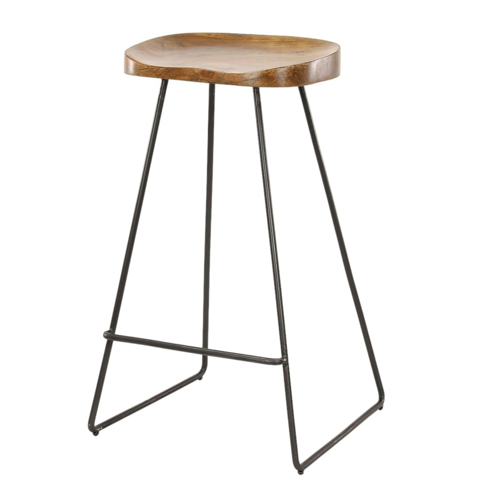 Tabouret de bar avec assise ergonomique en acacia massif - Maisons du Monde