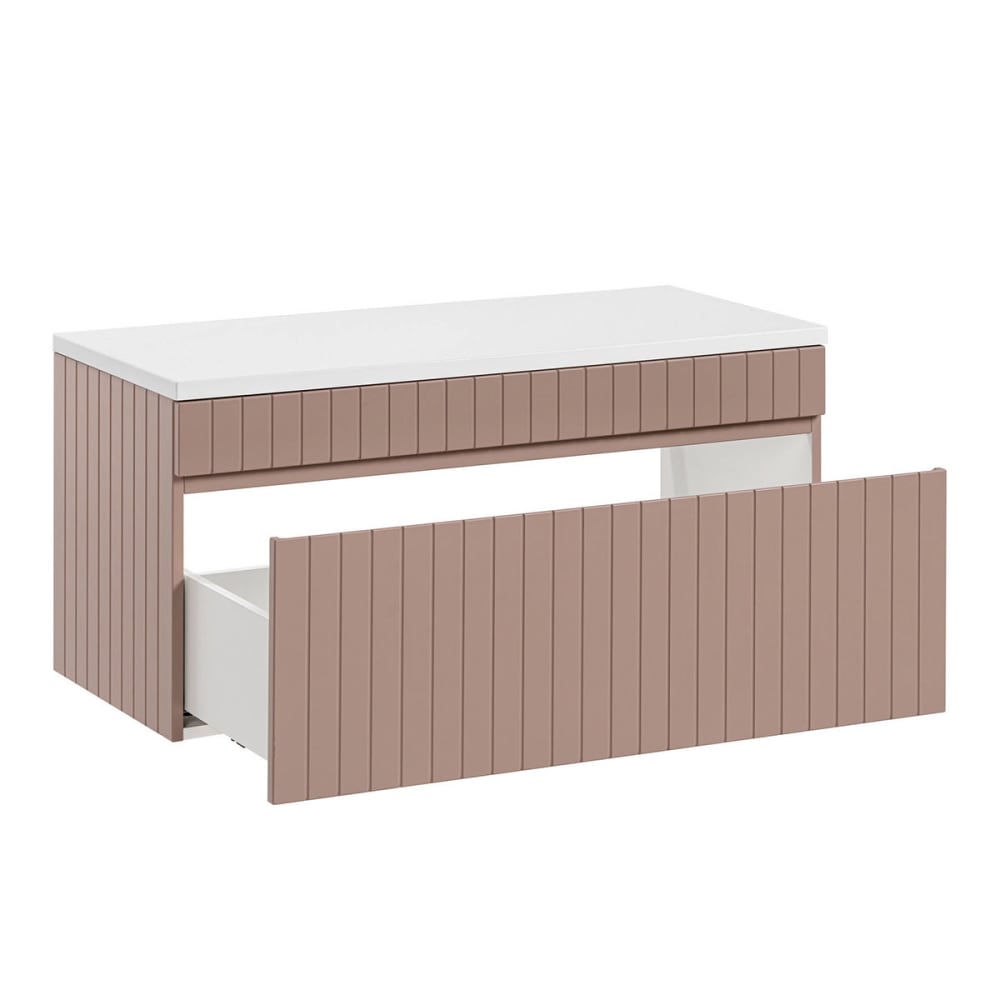 Meuble sous-vasque 100cm plan panneaux mdf et stratifiés rose - Maisons du Monde