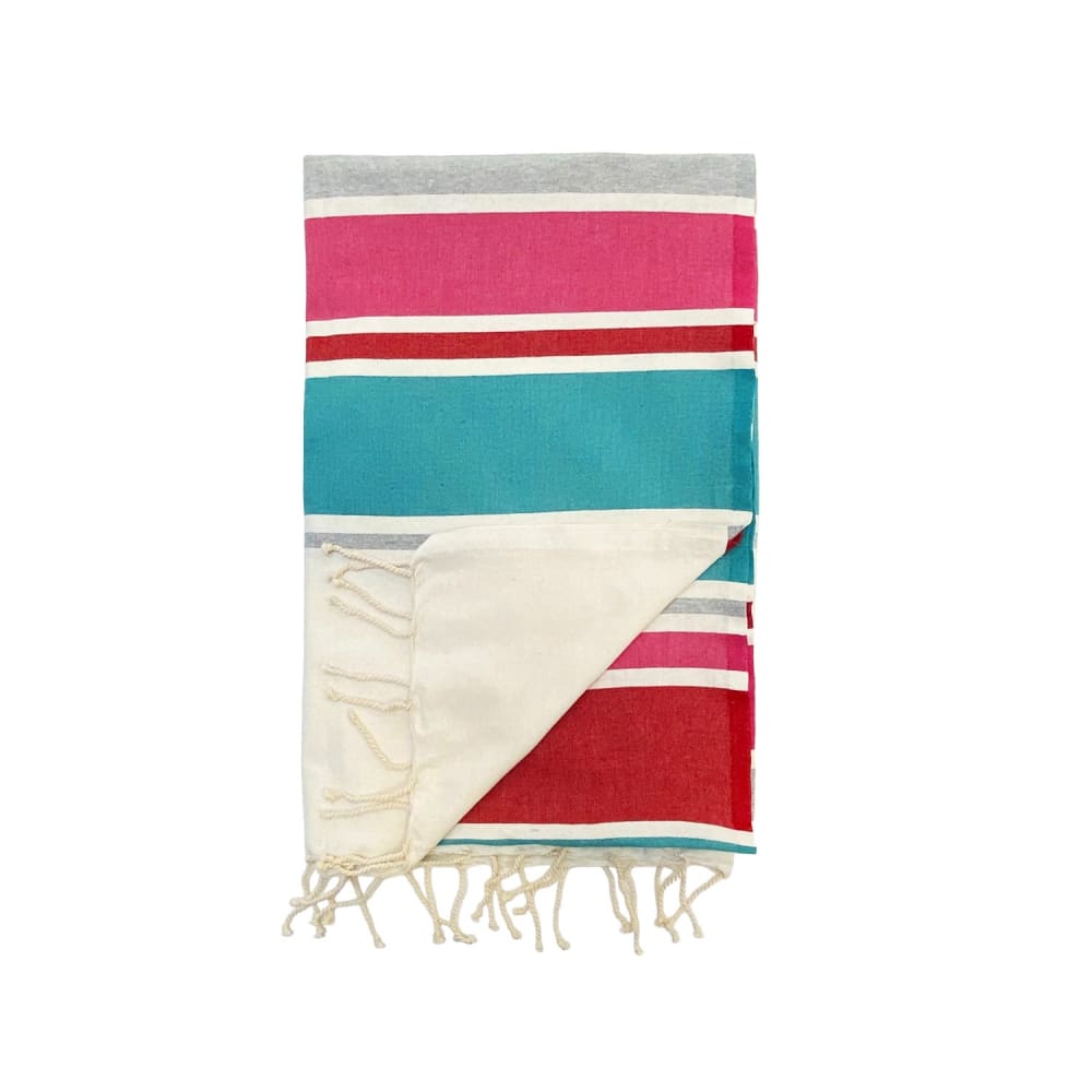 Fouta traditionnelle ''Hélios'' Lake 100x200cm 190g/m² multicolore