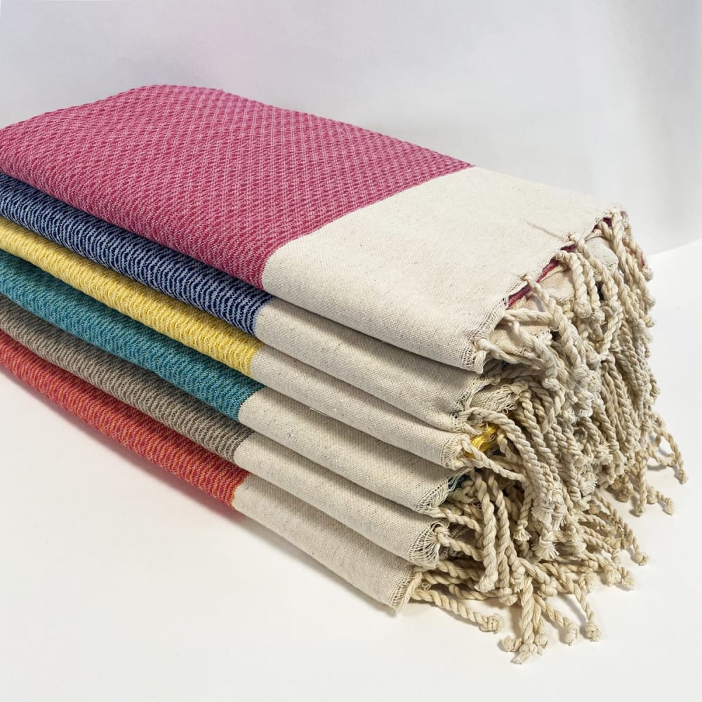 Fouta traditionnelle "Athena" 100x200cm 190g/m² fuschia - Maisons du Monde