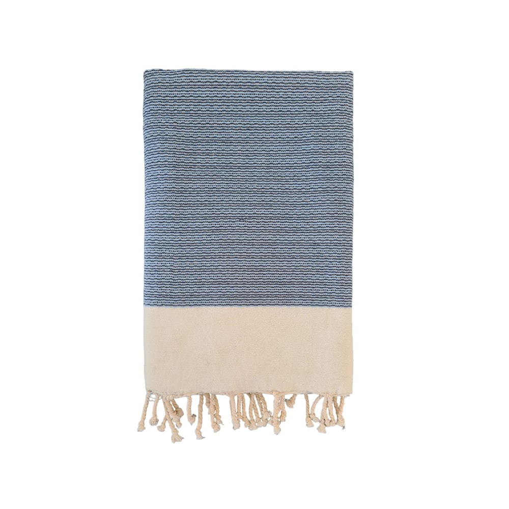 Fouta traditionnelle ''Athena'' 100x200cm 190g/m² bleu marine