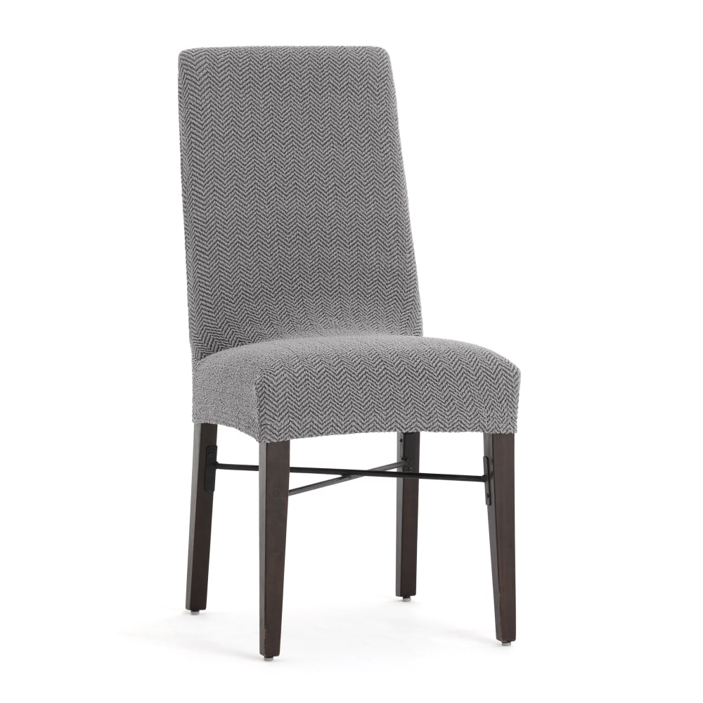 EYSA Housse de chaise avec dossier Premium . Tissu multiélastique, pack de 2 housses. Couleur gris.