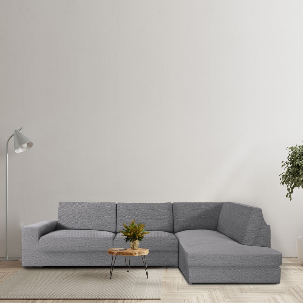 Housse de canapé coin en L droite gris 350 * 500 cm — vue 4