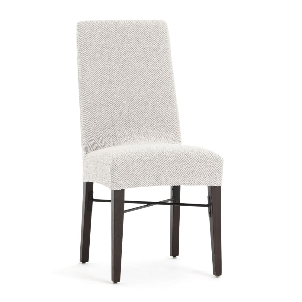EYSA Housse de chaise avec dossier Premium . Tissu multiélastique, pack de 2 housses. Couleur écru.