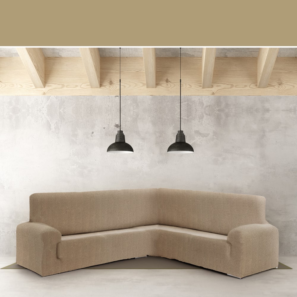 Housse de canapé coin 3+1 beige 350 * 450 cm — vue 4