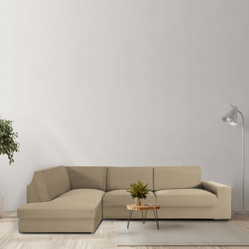 Housse de canapé coin en L gauche beige 350 * 500 cm — vue 4