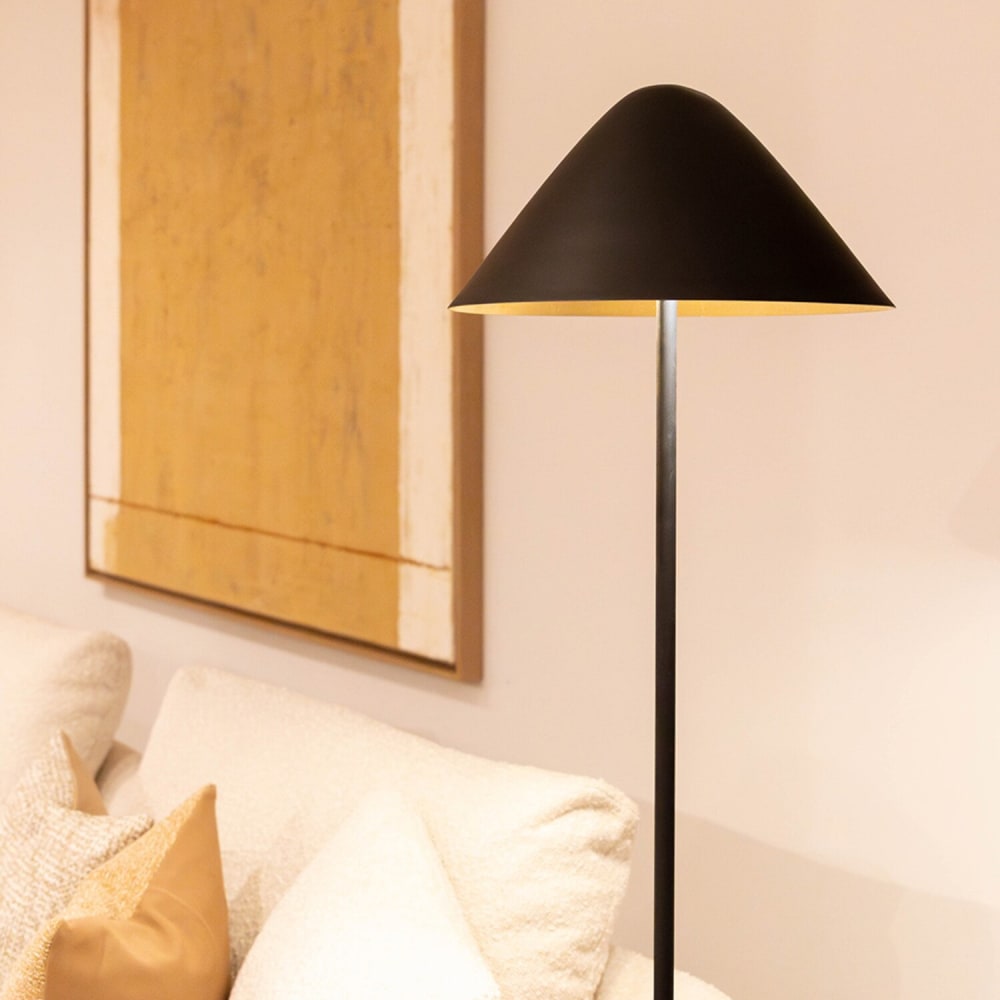 Lampadaire, élégant et stylé, métal noir, 35 x 150 x 35 cm — vue 4