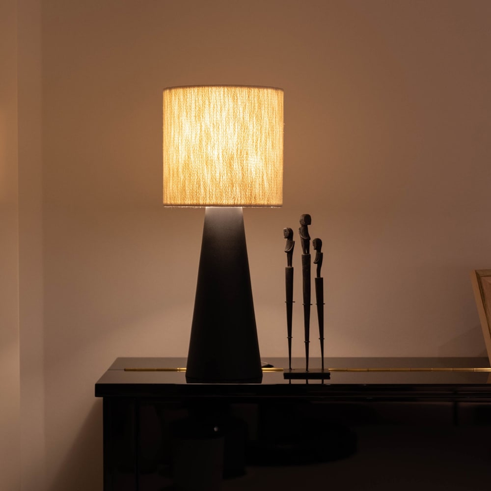 Lampe de table, noir et blanc, 50 cm