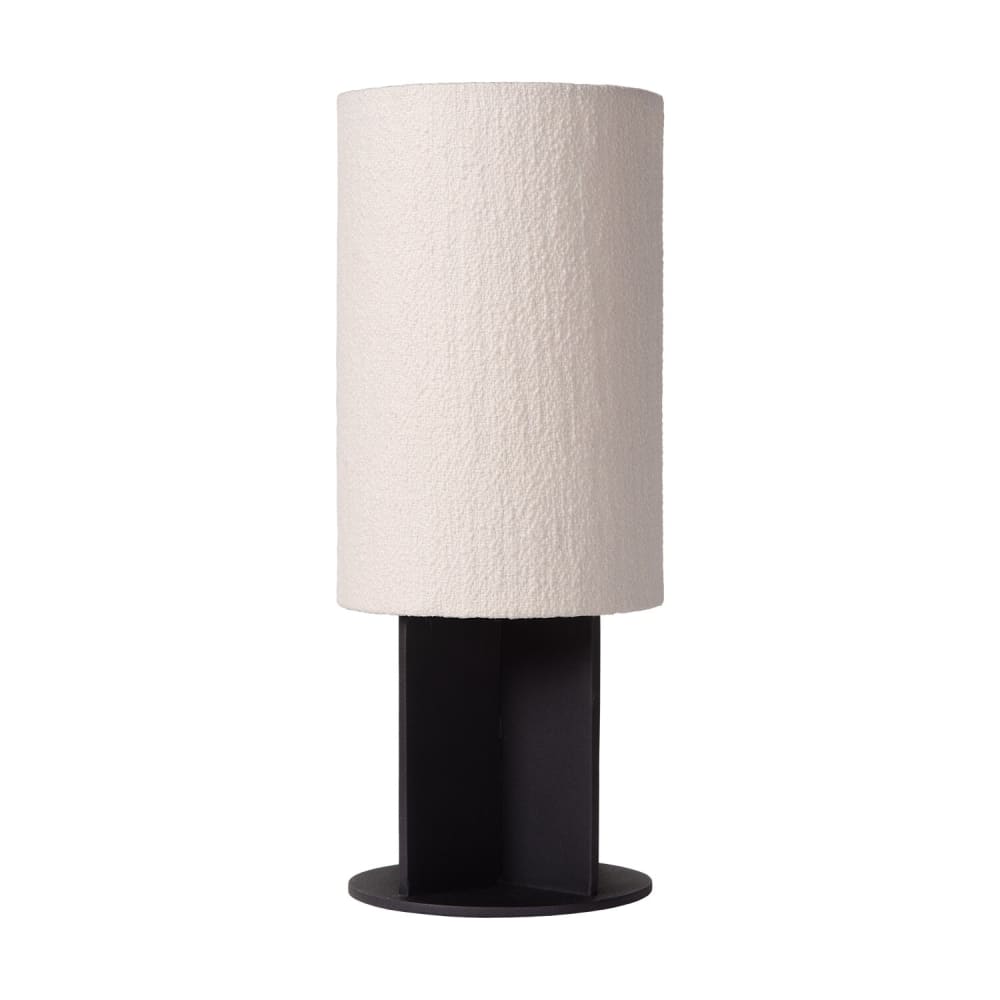 Lampe de table, métal et lin, 16 x 40 cm, noir et blanc — vue 4