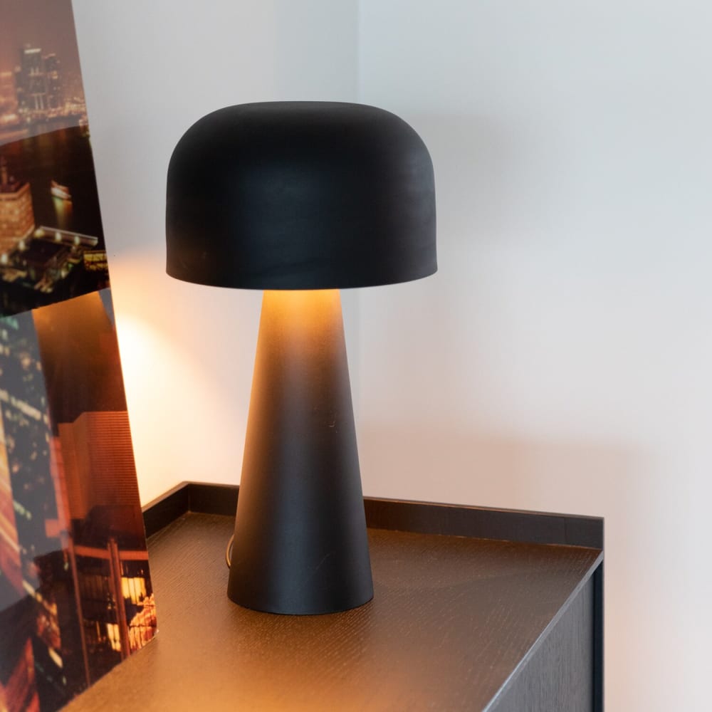 Lampe de table en métal, lampe champignon, 45cm, noir — vue 4