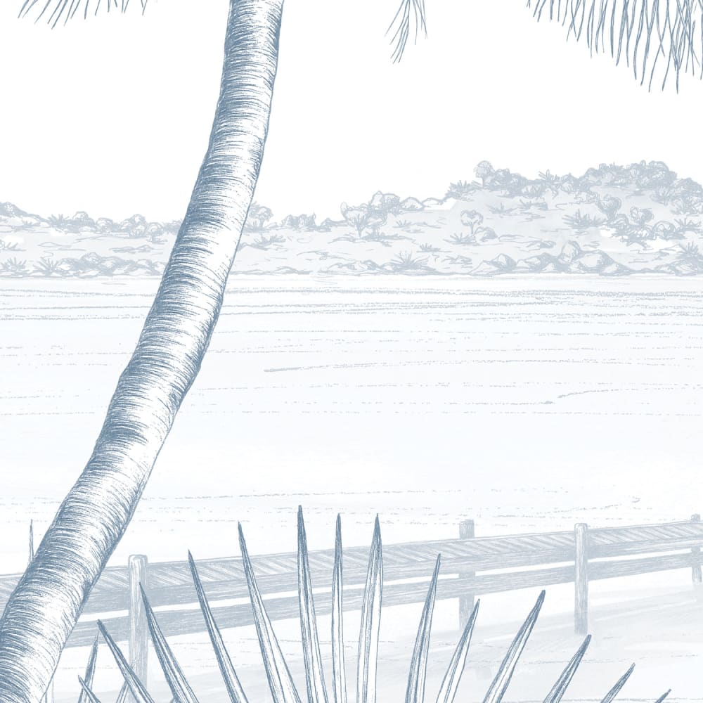 Papier peint echappée tropicale, bleu 450 x 250cm — vue 4