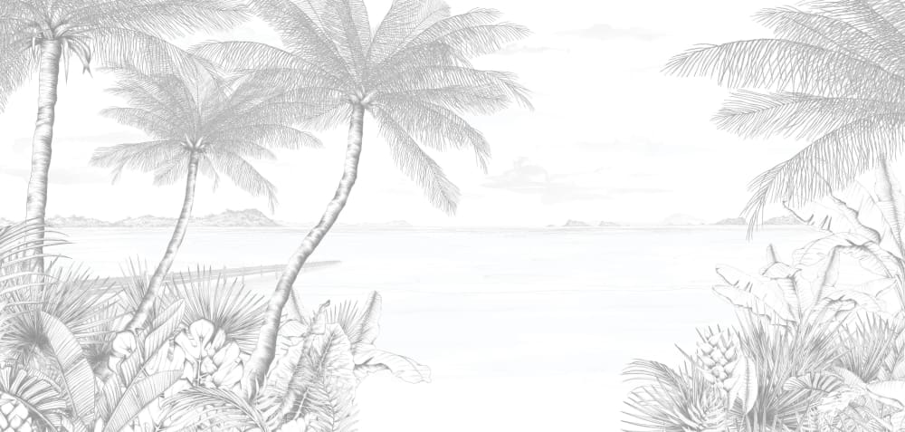 Papier peint echappée tropicale, gris 525 x 250cm — vue 3