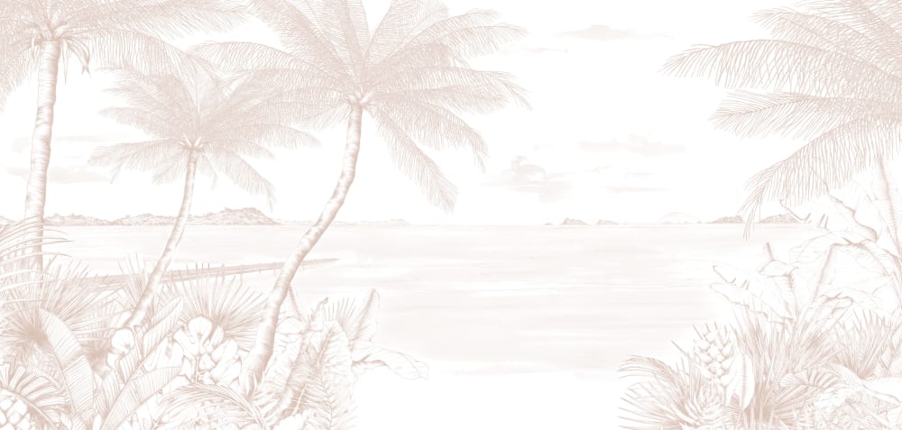 Papier peint echappée tropicale, beige 375 x 250cm — vue 3