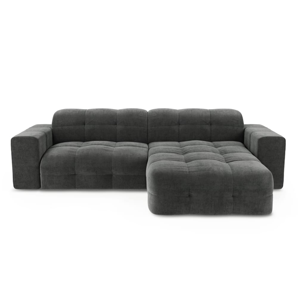 Canapé angle droit 5 - velours gris