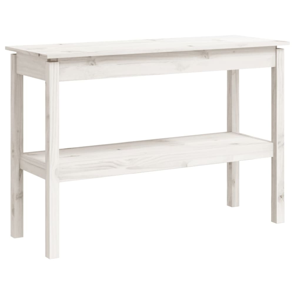 mesa consolamesa de entrada de madera maciza blanco 110x40x75cm
