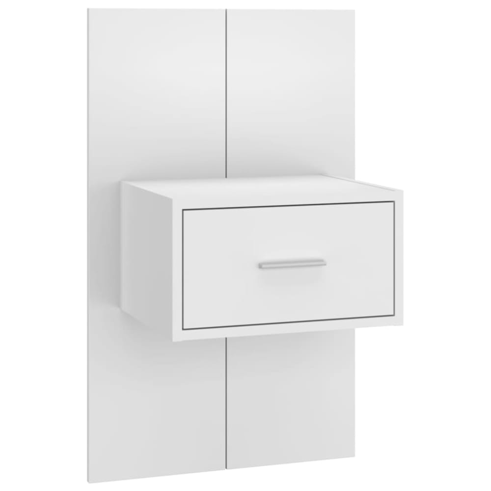 Lot de 2 tables de chevet murale tiroir bois blanc 48,8x32,5x80 cm