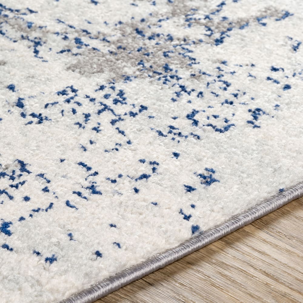Tapis abstrait moderne gris/blanc/bleu 160x220 — vue 4