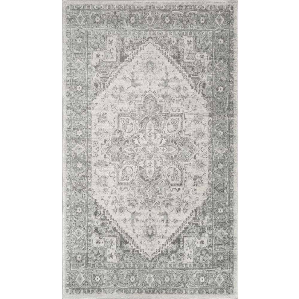 Tapis vintage oriental gris/blanc 80x150