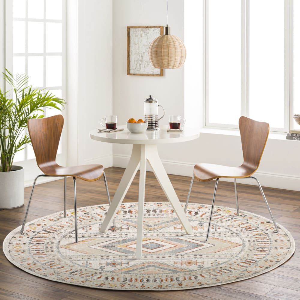 Tapis rond scandinave bohème multicolore/rose ø 160 — vue 3