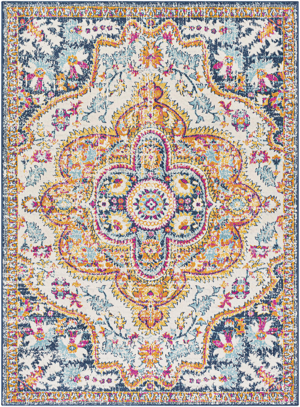 Tapis Vintage Oriental Multicolore/Bleu 200x275