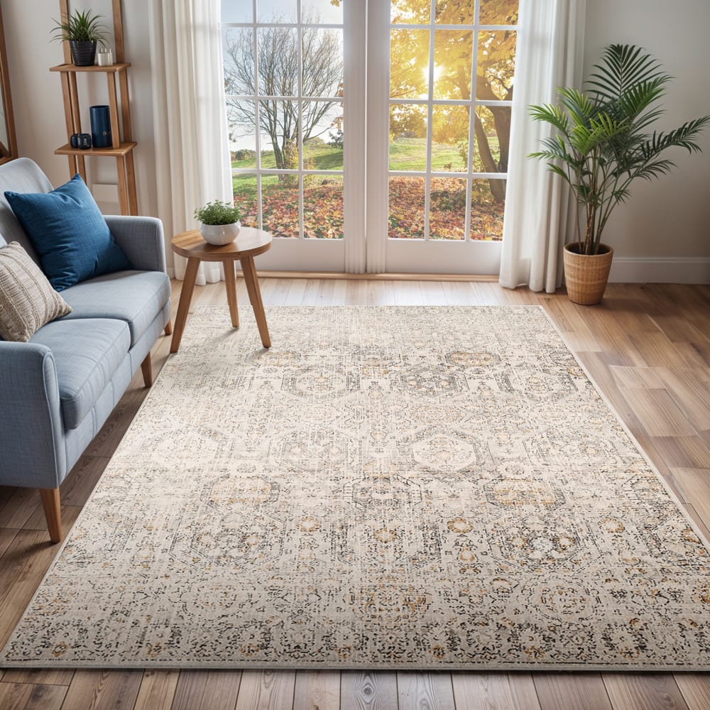 Tapis vintage oriental gris/beige 200x275 — vue 3