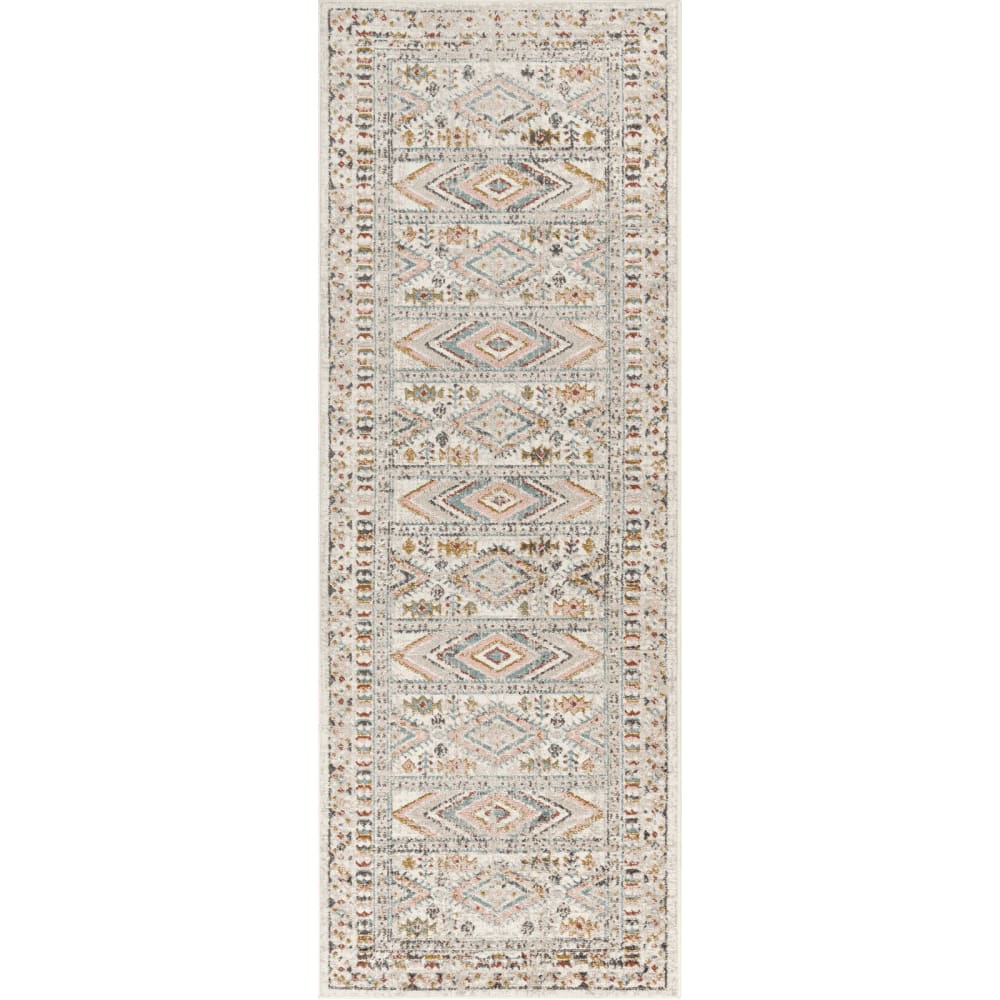 Tapis de Couloir Scandinave Bohème Multicolore/Rose 80x220