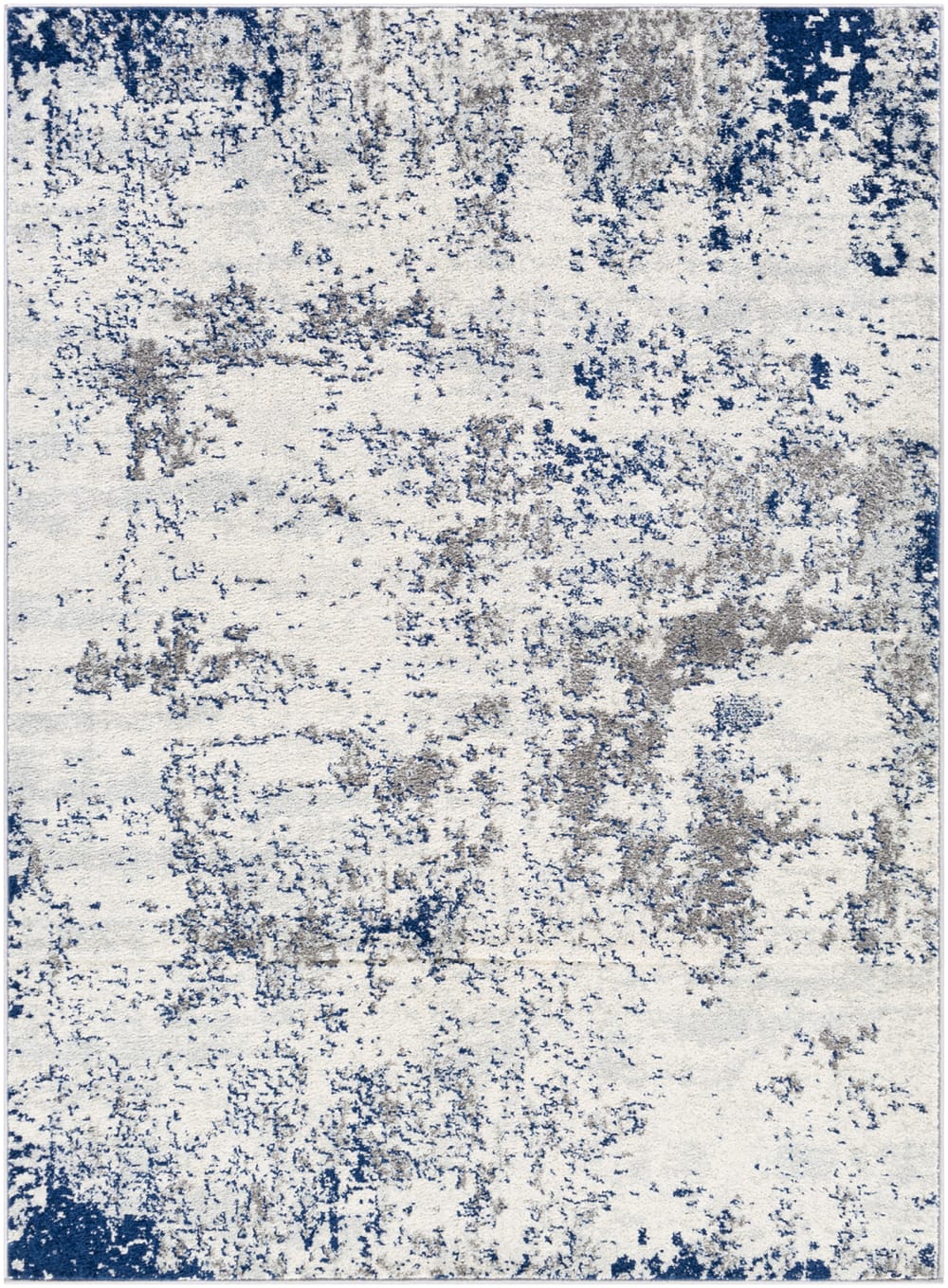 Tapis abstrait moderne gris/blanc/bleu 200x275 - Maisons du Monde