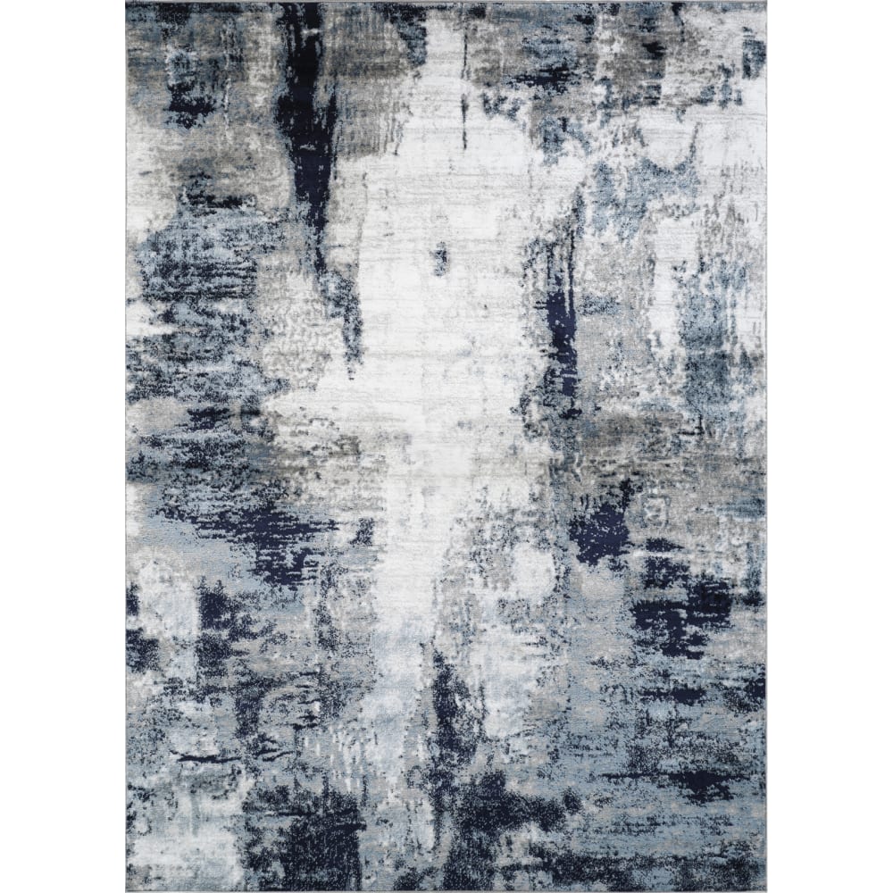Tapis Abstrait Moderne Bleu/Blanc/Gris 140x200
