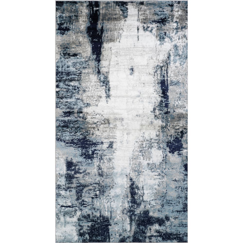 Tapis Abstrait Moderne Bleu/Blanc/Gris 80x150