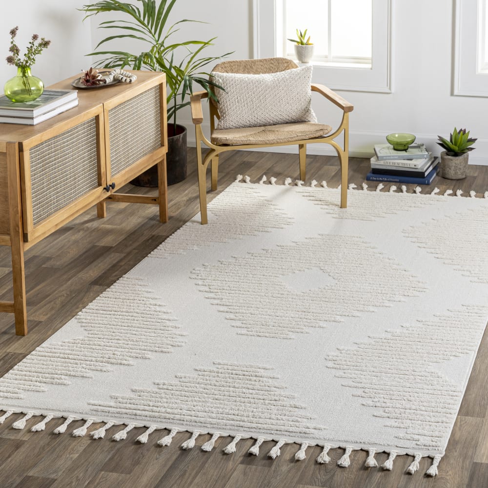 Tapis berbère ethnique gris clair/ivoire 160x213 — vue 3