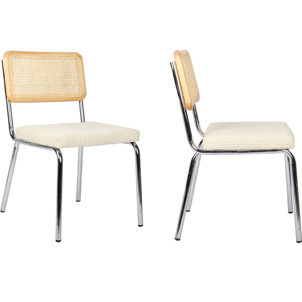 Lot de 2 chaises chromées,