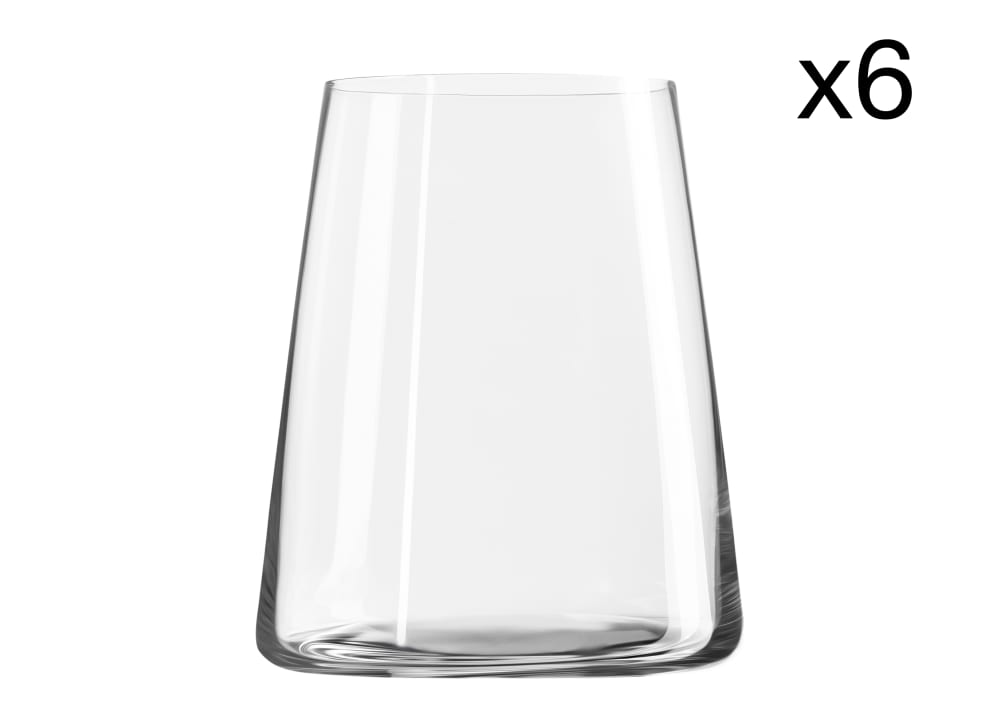 Lot de 6 Verres en Cristallin, transparent, 38 cl