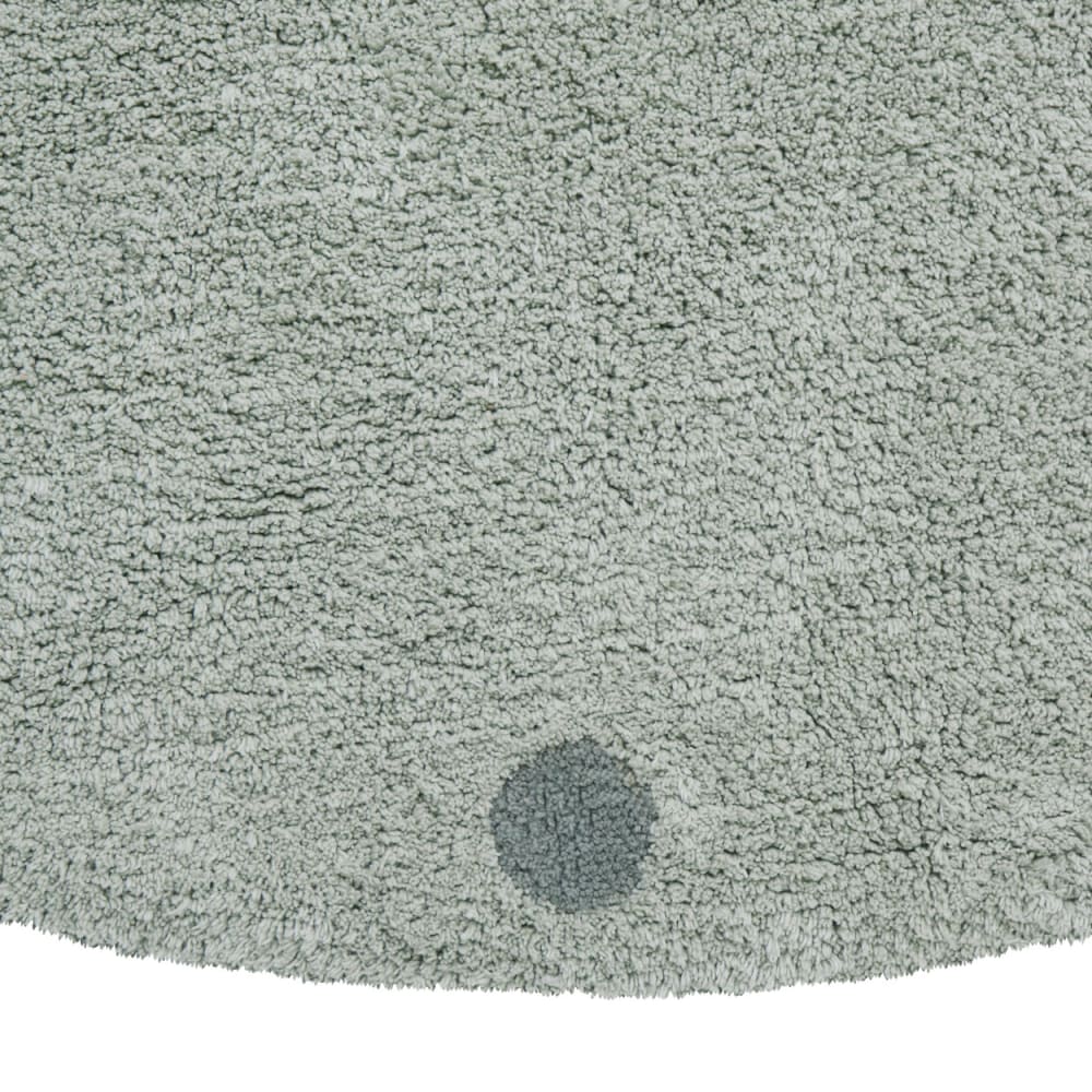 Tapis lavable rond à pois bleu sauge — vue 4