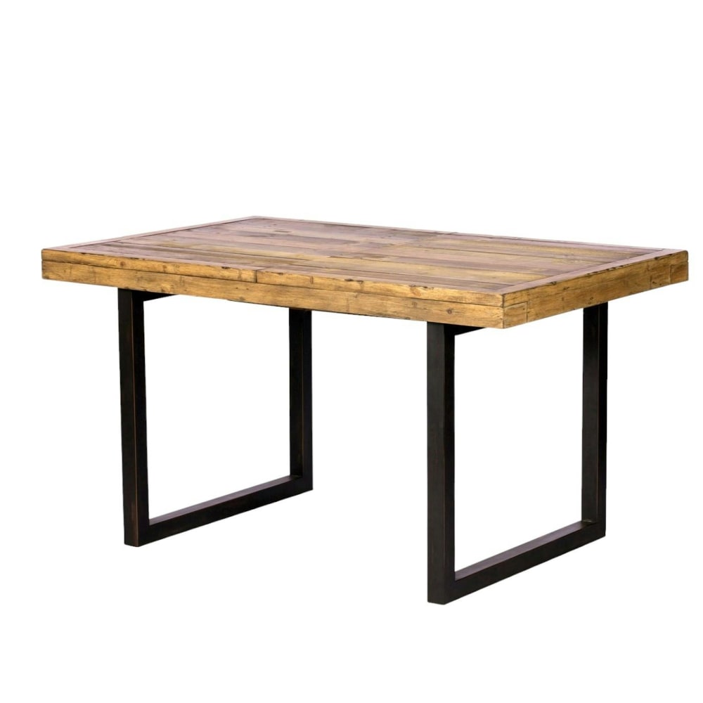 Table extensible 4/6 personnes en bois recyclé L140/180cm