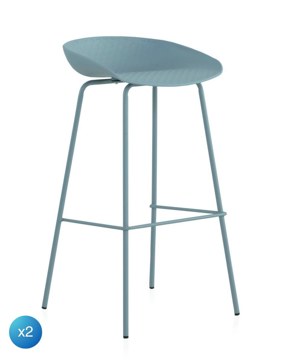 Lot de 2 tabourets en - bleu