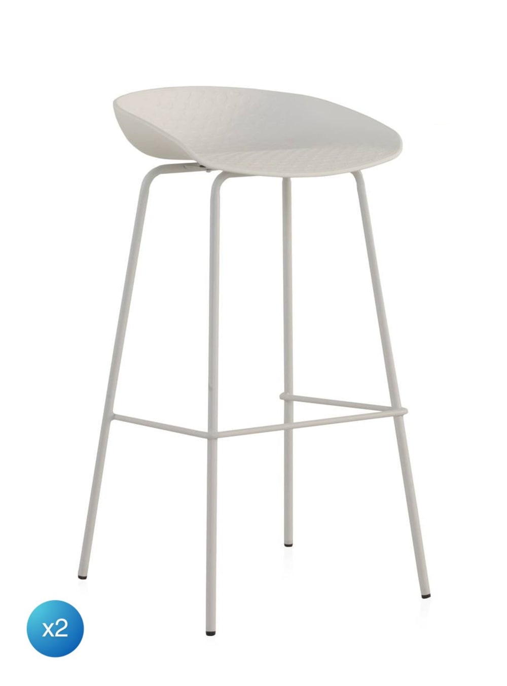 Lot de 2 tabourets en - pieds
